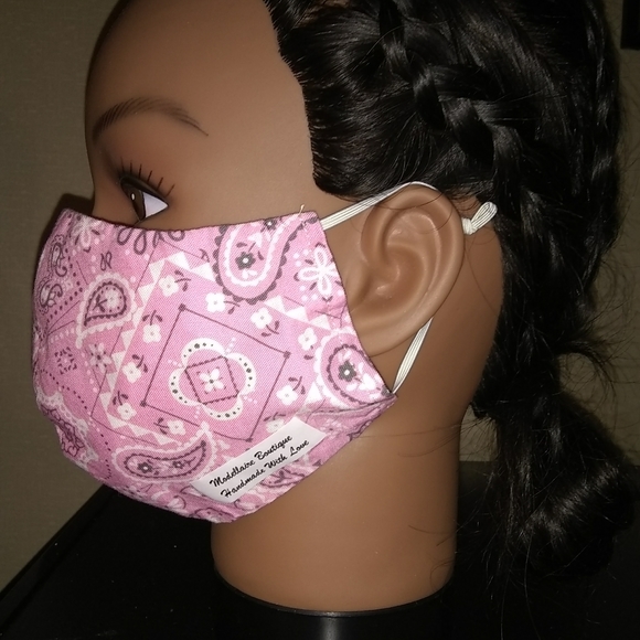 Pink Paisley Mask - Picture 2 of 4
